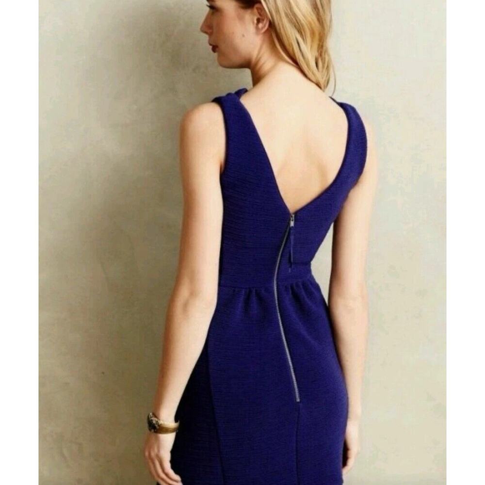 New Anthropologie MAEVE Ottoman Mini Dress $158 LARGE PETITE Blue - Picture 4 of 7